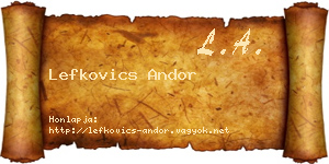 Lefkovics Andor névjegykártya